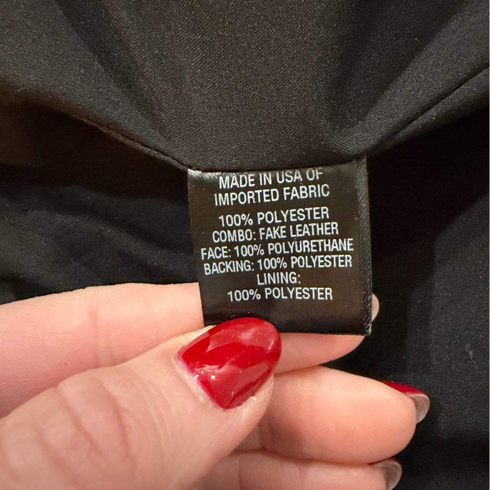 DREW Audrey Textured and Faux Leather Black Blazer - Picture 4 of 4